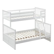 White Seattle Single Over Double Convertible Bunk Bed